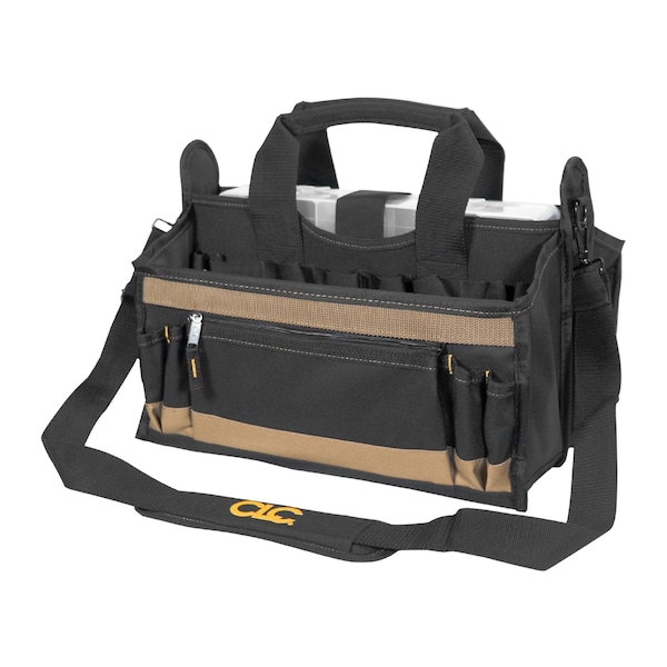 Clc Work Gear CLC 9 in. W X 16 in. H Polyester Tool Bag 17 pocket Black/Tan 1 pc - 1529