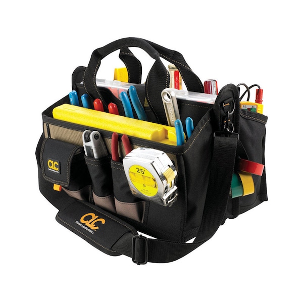 Clc Work Gear CLC 9 in. W X 16 in. H Polyester Tool Bag 17 pocket Black/Tan 1 pc - 1529