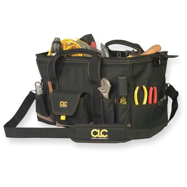 Clc Work Gear Tool Bag, Black, Polyester, 25 Pockets - 1163