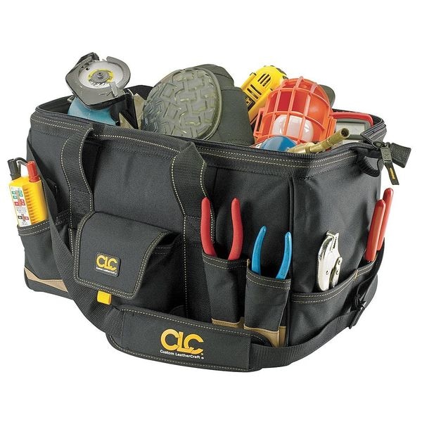 Clc Work Gear Tool Bag, Black, Polyester, 25 Pockets - 1163