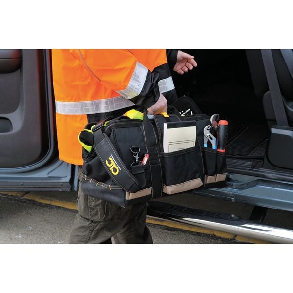 Clc Work Gear Tool Bag, Black, Polyester, 25 Pockets - 1163