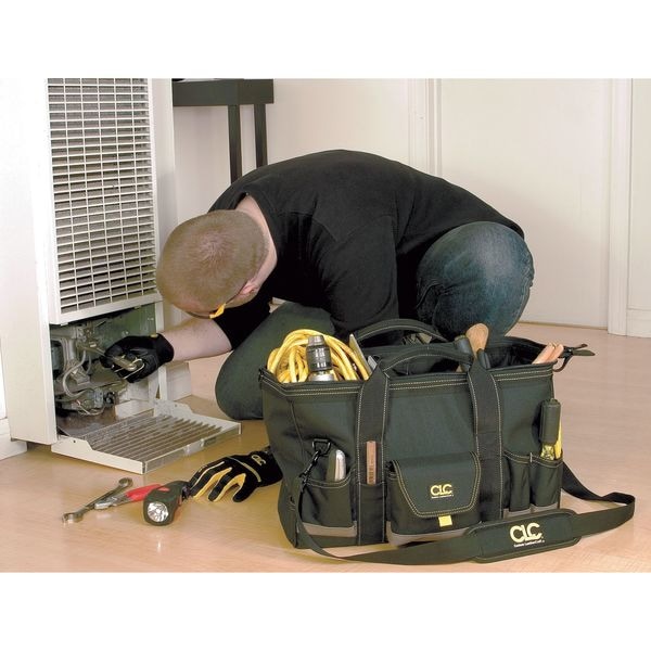 Clc Work Gear Tool Bag, Black, Polyester, 25 Pockets - 1163