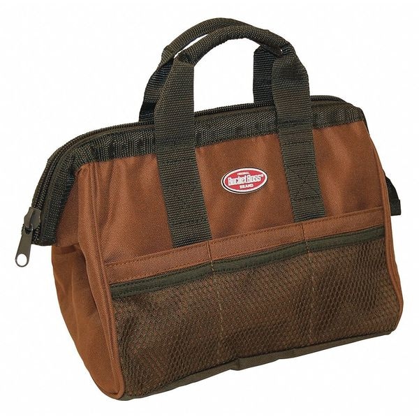 Bucket Boss Tool Bag, 6 Pocket, 13" x 8" x 10", Single Wall 600 Poly Ripstop Fabric, 6 Pockets - 60013