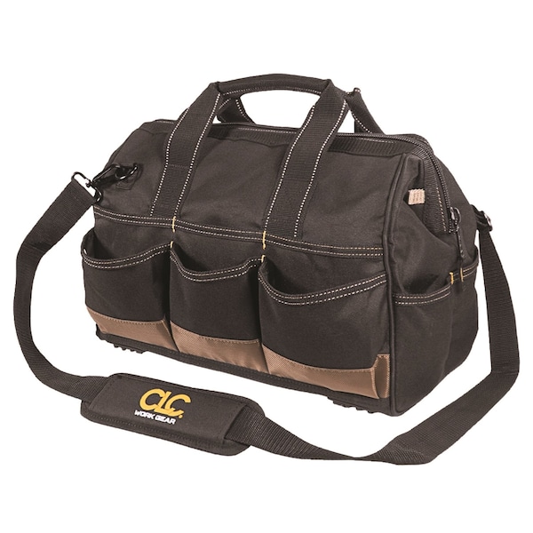 Custom Leathercraft CLC 8 in. W X 11 in. H Polyester Tote Bag with Plastic Tray 25 pocket Black/Tan 1 pc - 1534