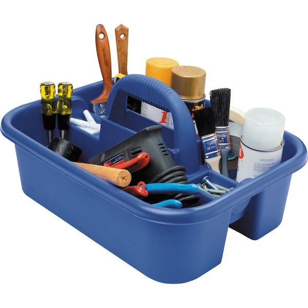 Akro-Mils Tote, Tote Caddy 13-7/8 x 18-3/8 x 9, Blue, Blue - 09185BLUE