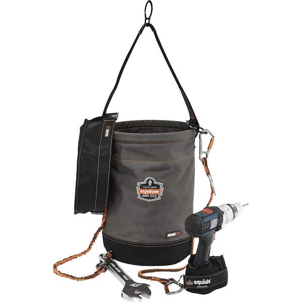 Ergodyne Bucket Bag, Gray, Canvas, 0 Pockets - 5960T