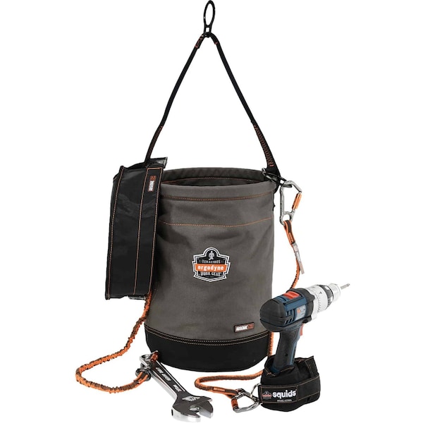 Ergodyne Bucket Bag, Gray, Canvas, 0 Pockets - 5960T