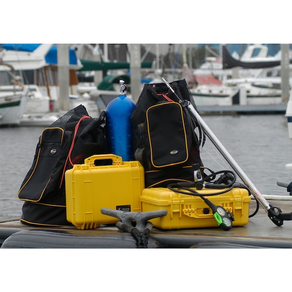 Pelican Black Protective Case, 16.44" L x 13" W x 6.82" D - 1450NF
