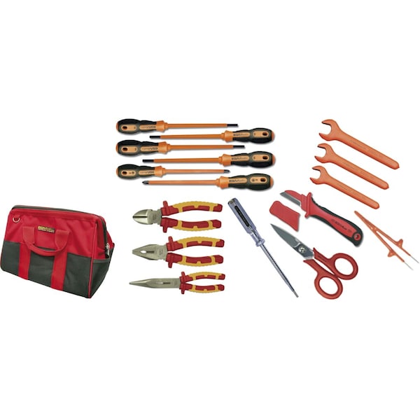 Ega Master ELECTRICIAN SET 16 PCS WITH TOOL BAG (1000 V) - 76691