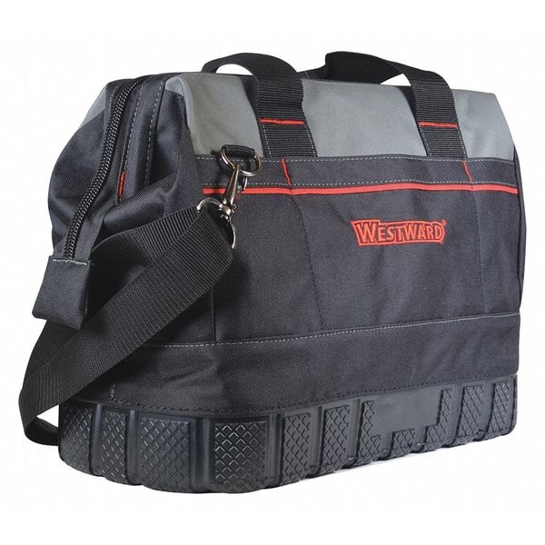 Westward Tool Bag, General Purpose, 16 Pockets, Black, Polyester, 16 Pockets - 53JW37