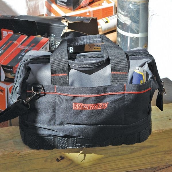 Westward Tool Bag, General Purpose, 16 Pockets, Black, Polyester, 16 Pockets - 53JW37