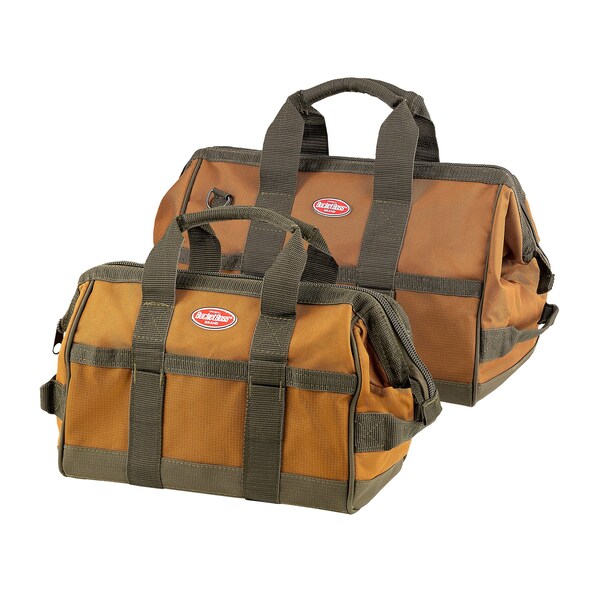 Bucket Boss Bag/Tote, Tool Bags, Combo, 12" and 16", Double Wall 600 Poly Ripstop Fabric - 60028