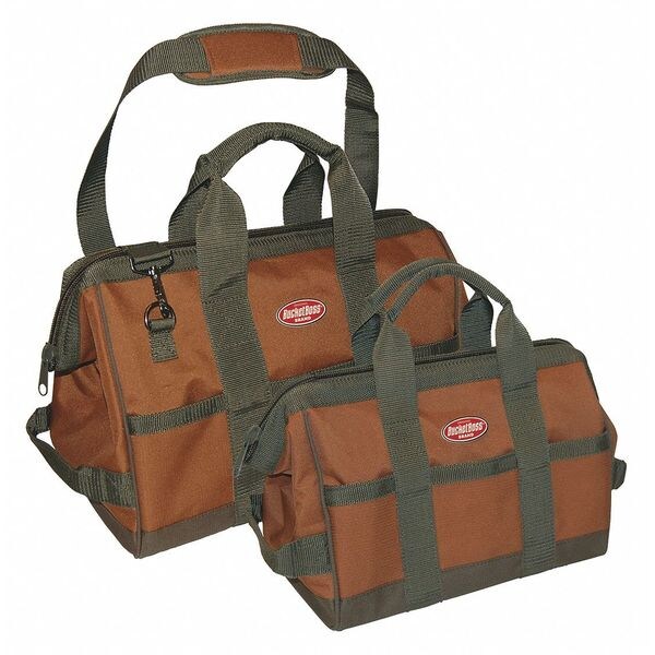 Bucket Boss Bag/Tote, Tool Bags, Combo, 12" and 16", Double Wall 600 Poly Ripstop Fabric - 60028