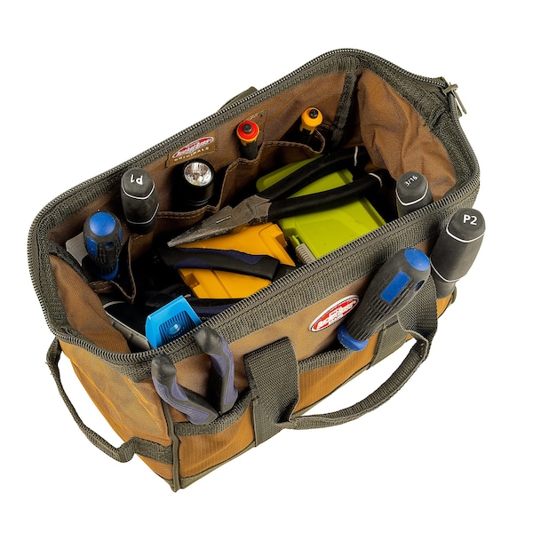 Bucket Boss Bag/Tote, Tool Bags, Combo, 12" and 16", Double Wall 600 Poly Ripstop Fabric - 60028