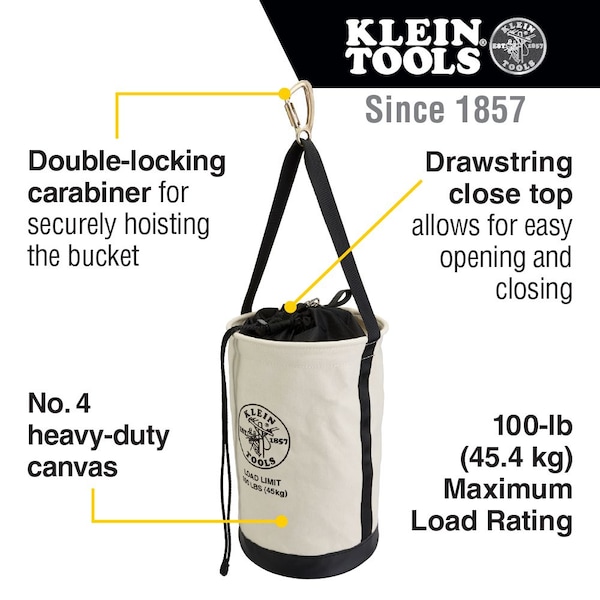 Klein Tools No. 4 Canvas, Off-White, 17" (43.2 cm) Height, Off-White, No. 4 Canvas - 5114DSC