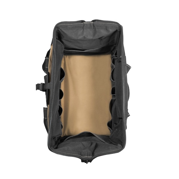 Custom Leathercraft CLC 10 in. W X 11 in. H Polyester Tote Bag with Plastic Tray 37 pocket Black/Tan 1 pc - 1535