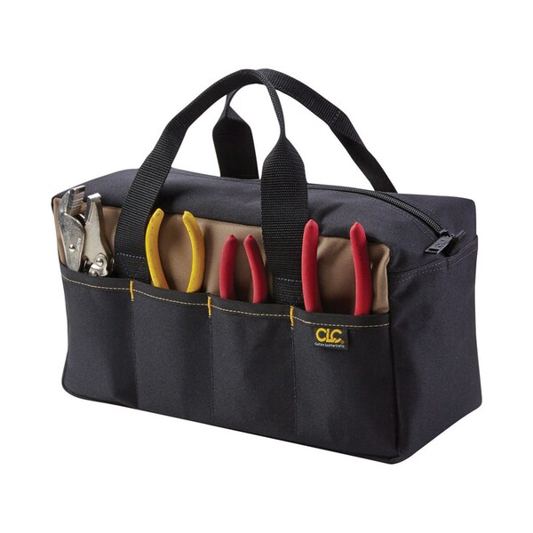 Custom Leathercraft CLC 5.5 in. W X 6 in. H Polyester Tool Tote 8 pocket Black/Tan 1 pc - 1116