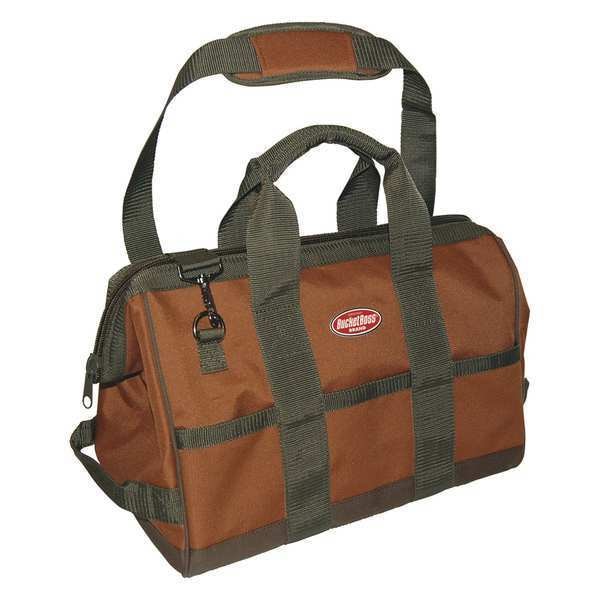 Bucket Boss Tool Bag, 16 Pocket, 16" x 9" x 12", Double Wall 600 Poly Ripstop Fabric, 16 Pockets - 60016