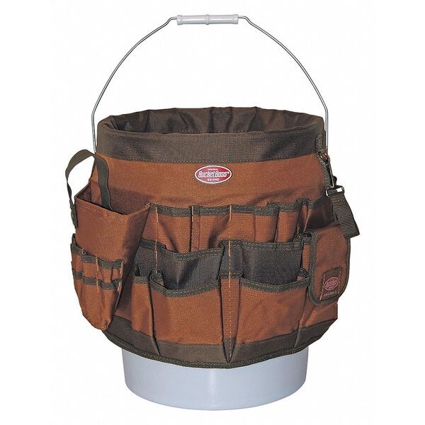 Bucket Boss Tool Organizer, Bucket, 58 Pocket, 600 Poly Ripstop Fabric, 58 Pockets - 10056