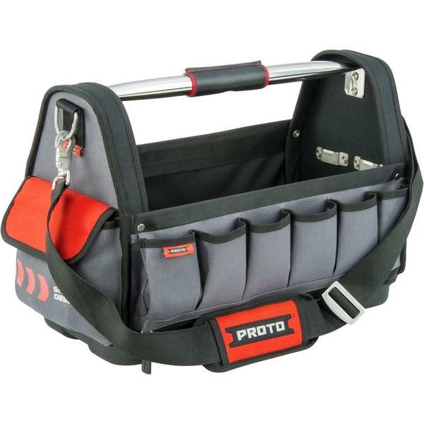 Proto Tool Bag, Red, Bottom: Plastic, Fabric, Handle: Leather, 24 Pockets - J120TB