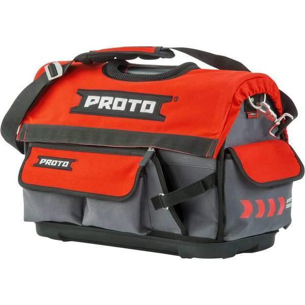 Proto Tool Bag, Red, Bottom: Plastic, Fabric, Handle: Leather, 24 Pockets - J120TB