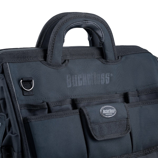 Bucket Boss The Pro Gatemouth 18 Tool Bag, 1680 Heavy-Duty Poly Fabric, 17 Pockets - 64018