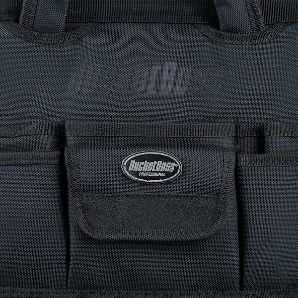 Bucket Boss The Pro Gatemouth 18 Tool Bag, 1680 Heavy-Duty Poly Fabric, 17 Pockets - 64018
