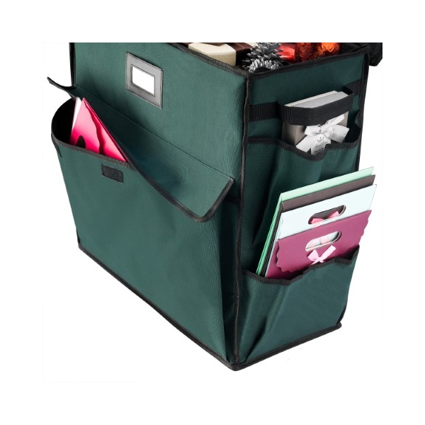 Hastings Home Gift Bag Organizer, 20" Storage Tote with 4 Pockets for Wrap, Tissue Paper, Ribbon, Boxes and Cards - 909791QBD