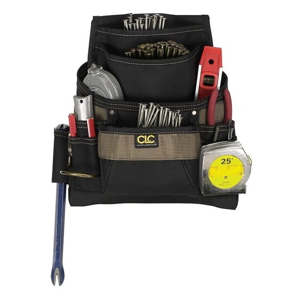 Clc Work Gear Tool Works Series NailTool Bag, 1234 in W, 314 in D, 1334 in H, 11Pocket, Polyester - 1620