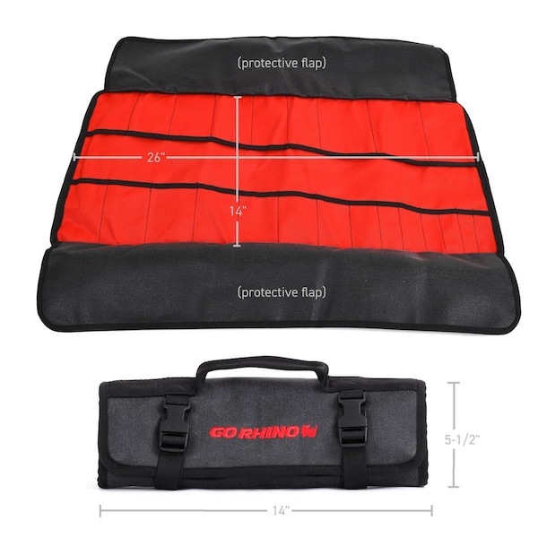 Go Rhino RollUp Style 4 Length x 4 Wide Closed 1412 Length x 2614 Length Opened With 23 Inter - XG1040-01
