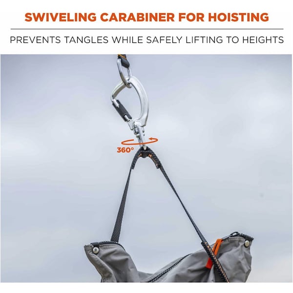 Ergodyne Gray Hoist Bucket with Swiveling Carabiner, L - 5974