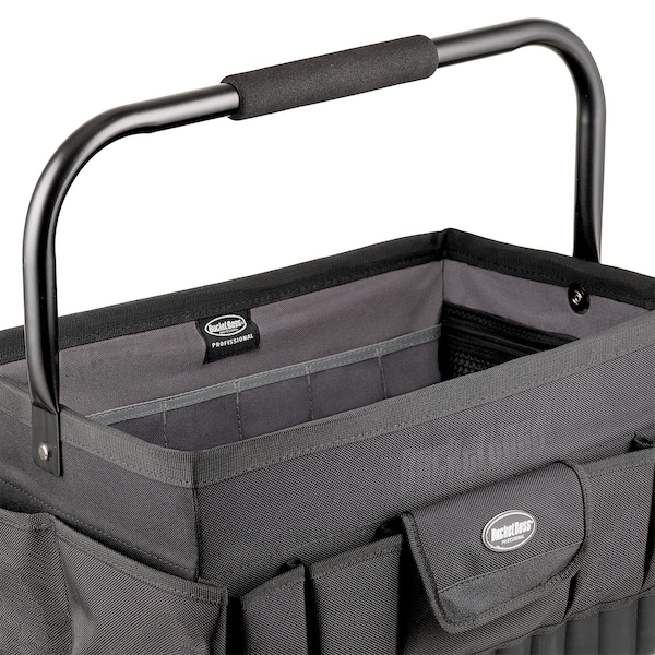 Bucket Boss Pro Oval Tool Tote 18, 1680 Heavy-Duty Poly Fabric, 14 Pockets - 74018