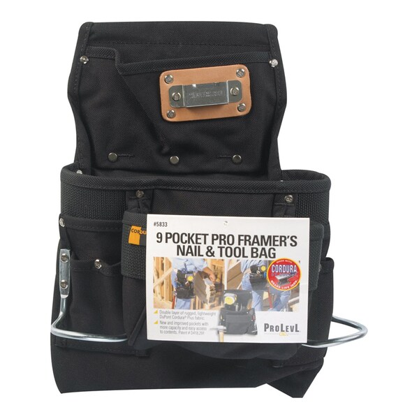 Custom Leathercraft CLC 5 in. W X 15.25 in. H Ballistic Polyester Tool Bag 9 pocket Black 1 pc - 5833