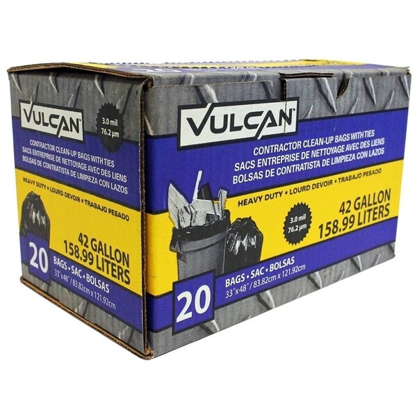 Vulcan Tool Bag, Contractor Bag, 42 gal Capacity, Black, Black - FG-03812-07