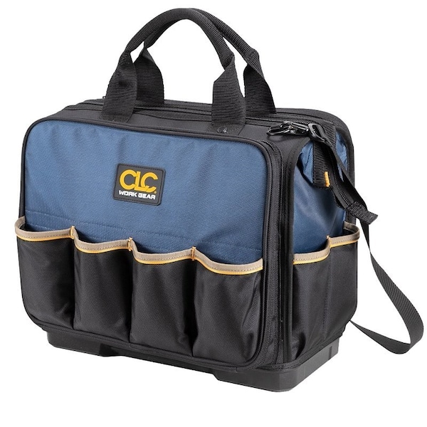 Custom Leathercraft CLC TOOL WORKS Molded-Base Technician's Tool Bag, 17 in W, 10 in D, 15 in H, 54-Pocket, Polyester - PB1543