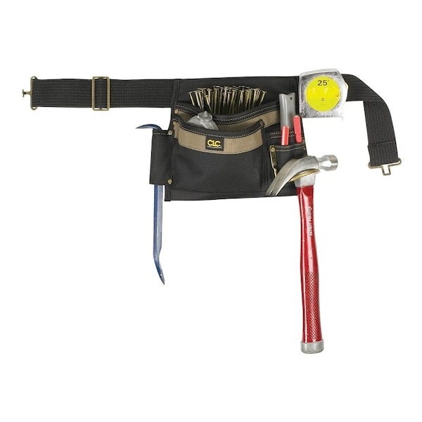 Clc Work Gear Tool Works Series Tool Apron, 46 in Waist, Polyester, BlackBrown, 5Pocket - 1245