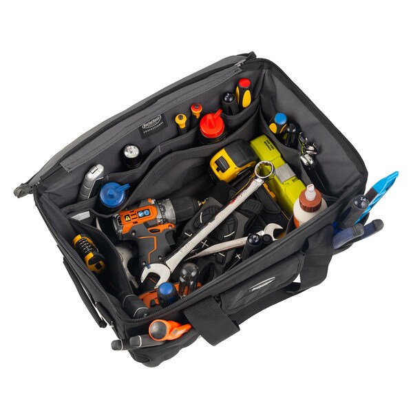 Bucket Boss Pro Racer 18 Tool Bag, 1680 Heavy-Duty Poly Fabric, 14 Pockets - 66018