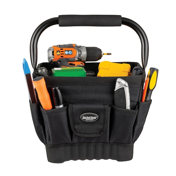 Bucket Boss Pro Tool Tote 11, 1680 Heavy-Duty Poly Fabric, 19 Pockets - 74012