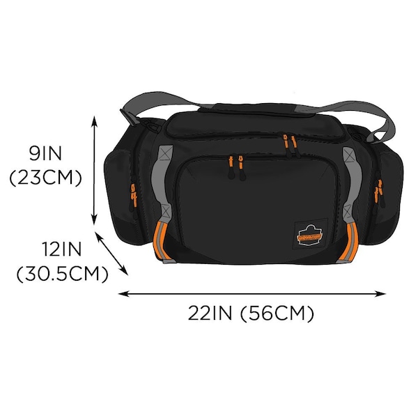 Ergodyne Tool Bag, PPE Duffel Bag, Black, Black - 5189