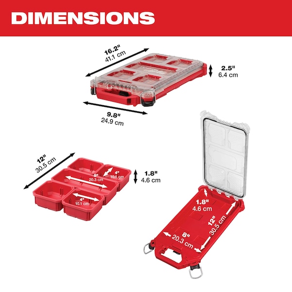 Milwaukee Tool PACKOUT Backpack + PACKOUT Low-Profile Compact Organizer - 48-22-8301, 48-22-8436