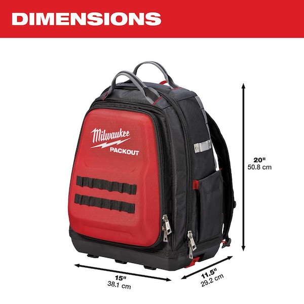 Milwaukee Tool PACKOUT Backpack + PACKOUT Low-Profile Compact Organizer - 48-22-8301, 48-22-8436