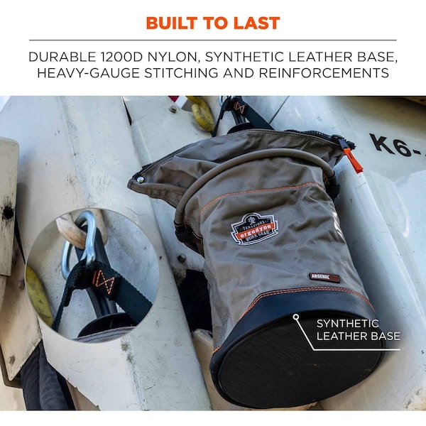 Ergodyne Gray Hoist Bucket with D-Rings, L - 5973