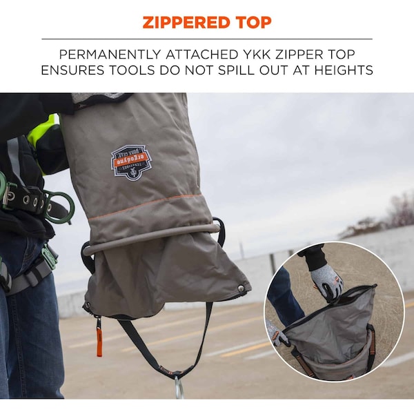 Ergodyne Gray Hoist Bucket with D-Rings, L - 5973