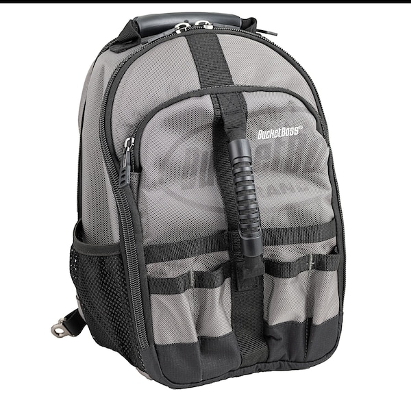 Bucket Boss Sling Pack Tool Bag, 1680 Heavy Duty Poly Fabric, 24 Pockets - 65160