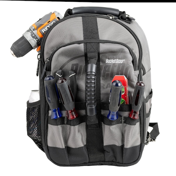 Bucket Boss Sling Pack Tool Bag, 1680 Heavy Duty Poly Fabric, 24 Pockets - 65160