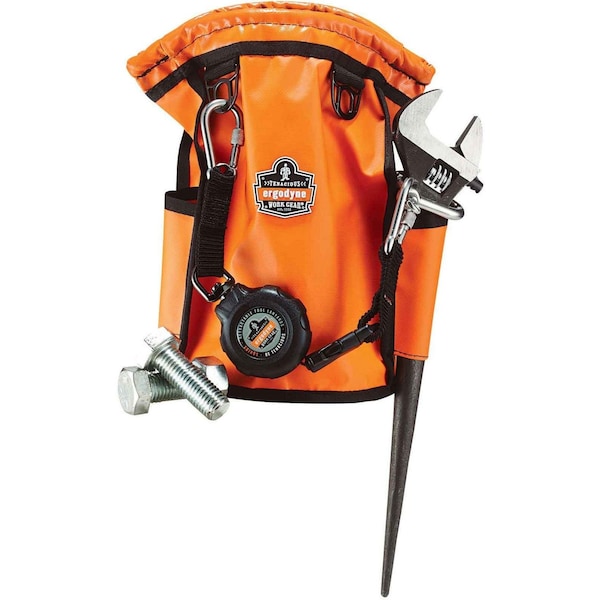 Ergodyne Topped Parts Pouch, Tarpaulin, Orange, Waterproof Tarpaulin - 5538