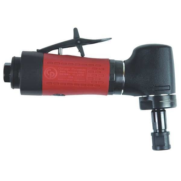 Chicago Pneumatic Angle Die Grinder, 1/4 in NPT Female Air Inlet, 1/4 in Collet, Heavy Duty, 30,000 RPM, 0.4 hp - CP3030-330R