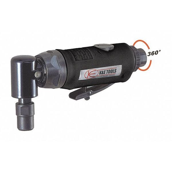 Railhead Gear Angle Grinder, Heavy Duty, Die, 90 Deg Head, 1/2HP, 1/4" npt Air Inlet, 1/4" Collet, Heavy Duty, 1/2 HP - KE-7301
