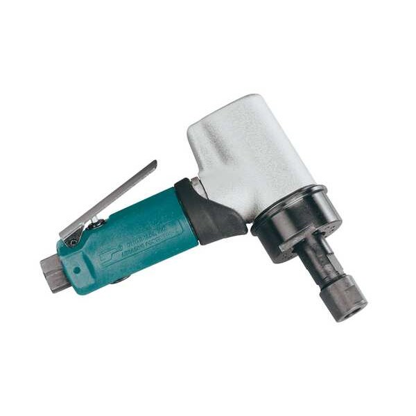 Dynabrade 7 Degree Offset Die Grinder, 1/4 in NPT Female Air Inlet, 1/4" and 6mm Collet, Heavy Duty, 0.7 HP - 52289