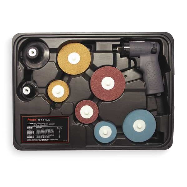Ingersoll-Rand Angle Grinder Kit, 1/4 in NPT Female Air Inlet, Medium Duty, 15,000 RPM, 0.2 hp - 3103KA